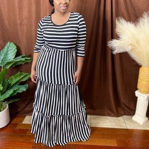 black & white maxi dress